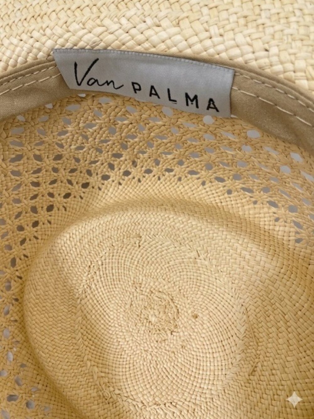 Van Palma Opale Junior Straw Hat Natural Size Small Wide Brim Boater Handwoven - Picture 5 of 5